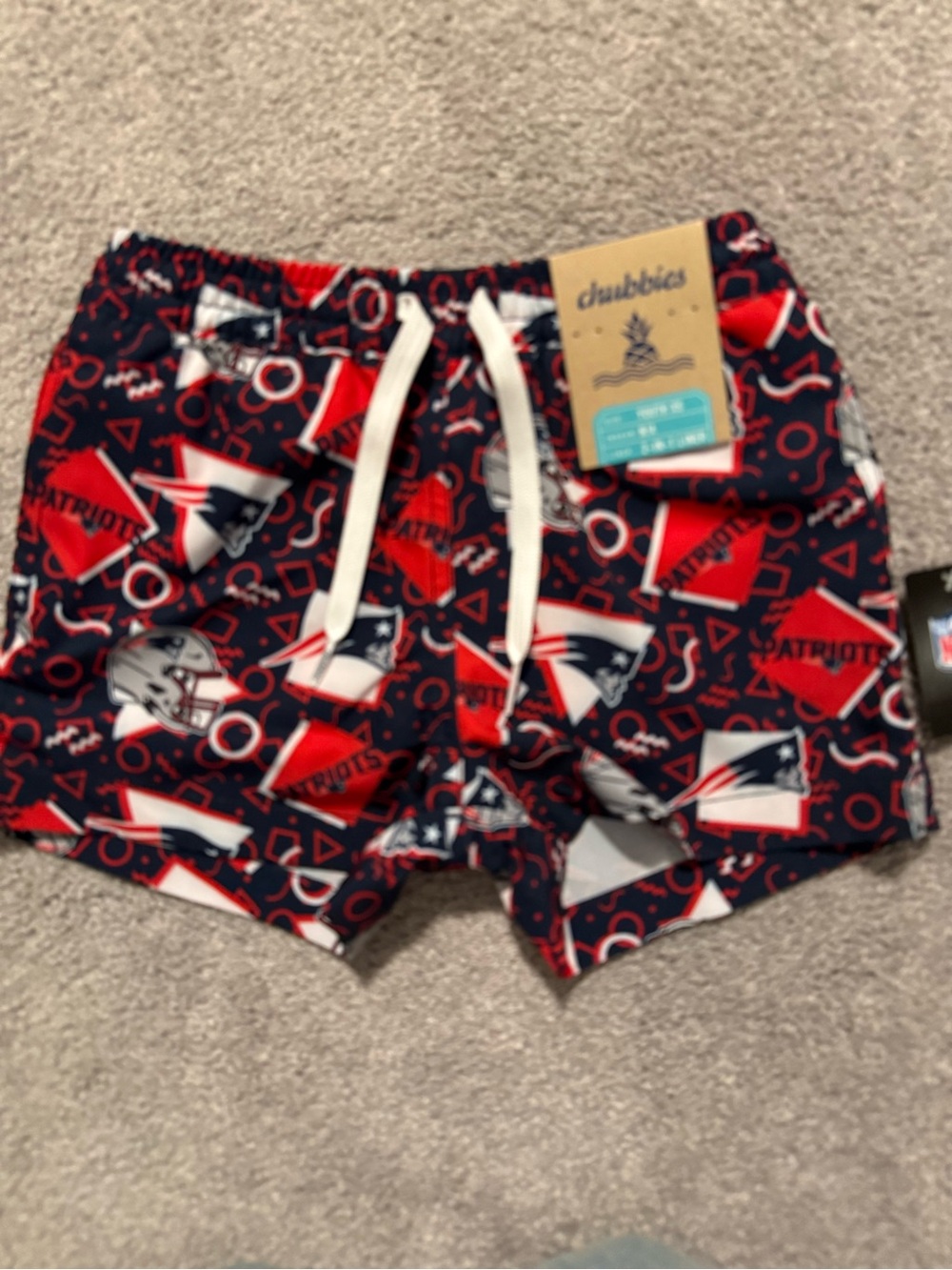 NWT chubbies New England Patriots Youth Swim Shorts